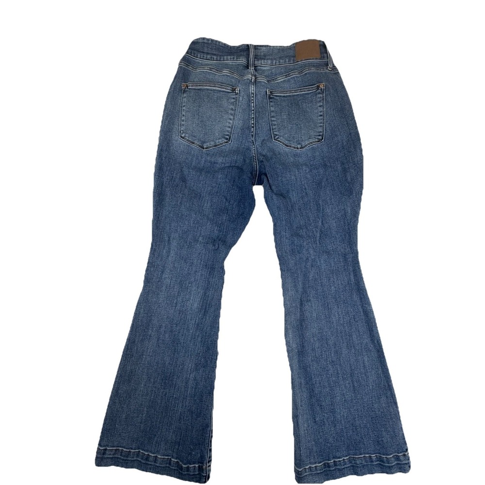 Judy Blue High Rise Flare Women's Jeans Sz 18W Medium Wash Front Seam Stretch - Picture 3 of 8